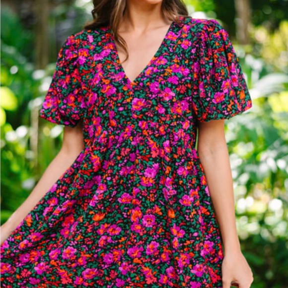 Entro - Floral Babydoll  Dress - Picture 7 of 7